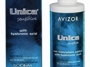 Разтвор за лещи UNICA sensitive с хиалуронова киселина 350 ml + контейнер